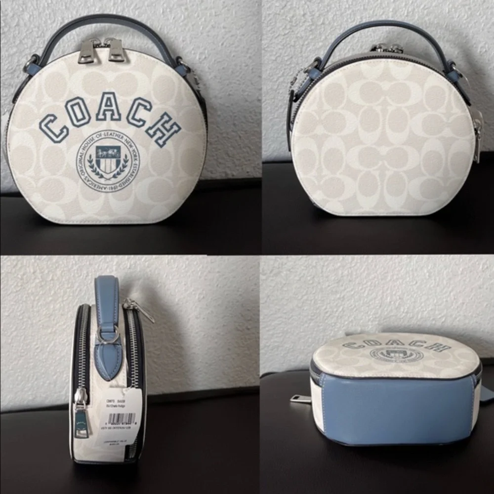NWT‎ COACH CB870 CANTEEN CROSSBODY IN SIGNATURE CANVAS WITH VARSITY MOTIF